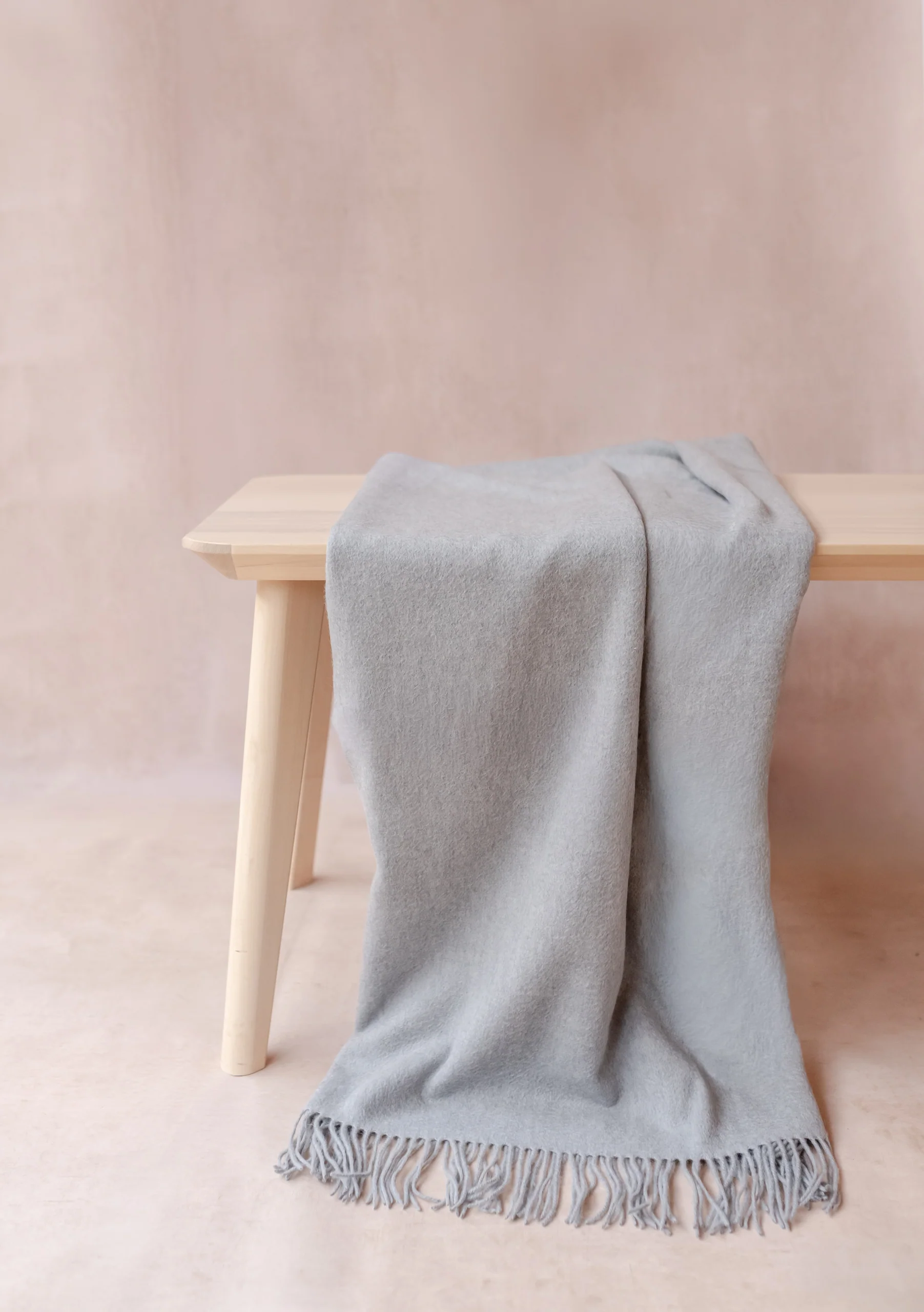 Cashmere Small Blanket in Light Grey Melange