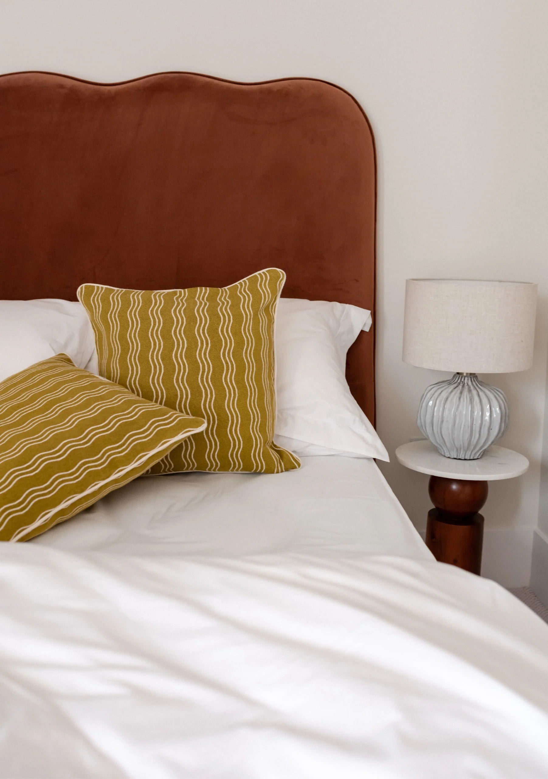 Cotton Cushion Cover in Olive Wave - Image 3