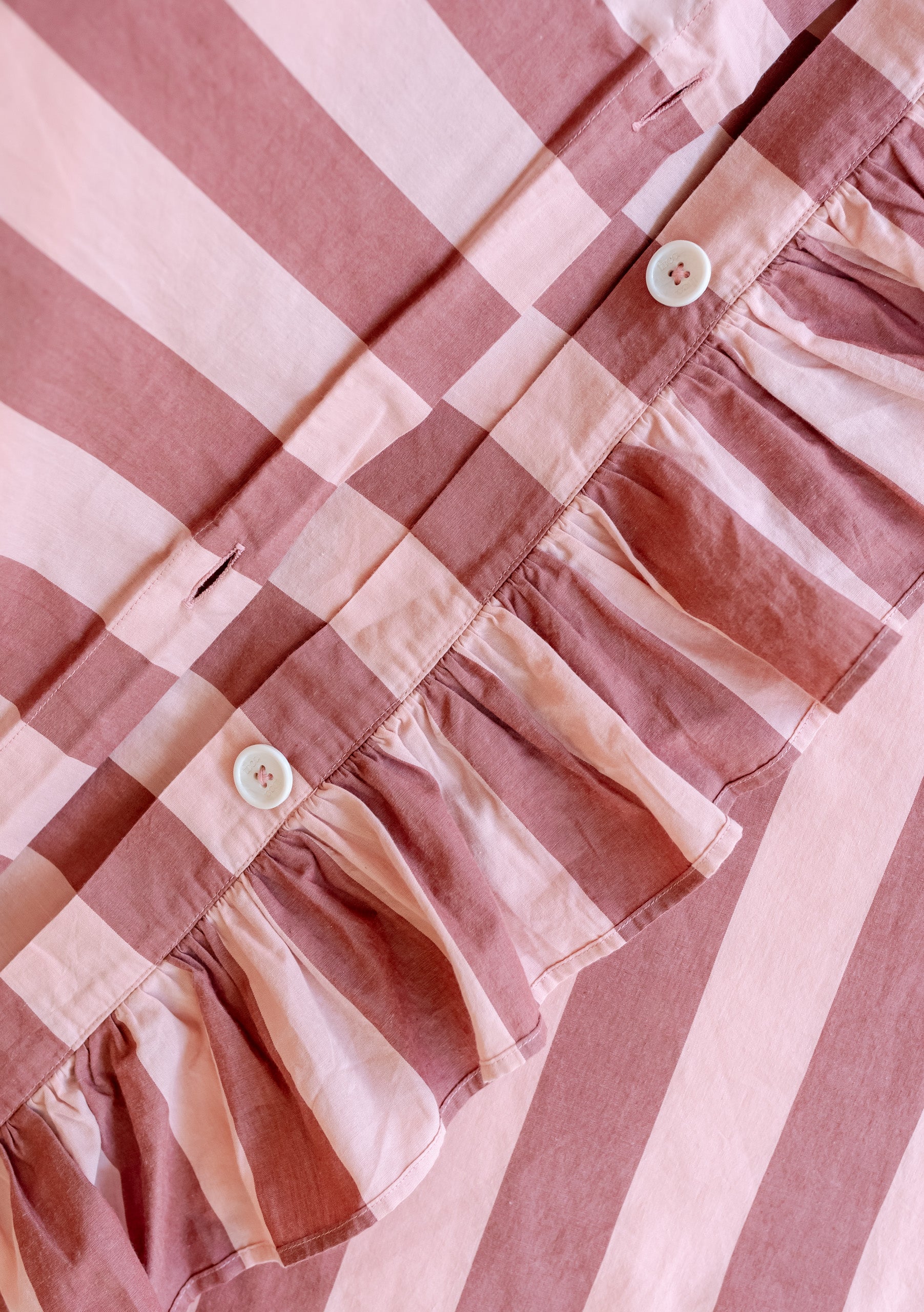 Cotton Duvet Cover in Pink & Red Stripe - Image 4