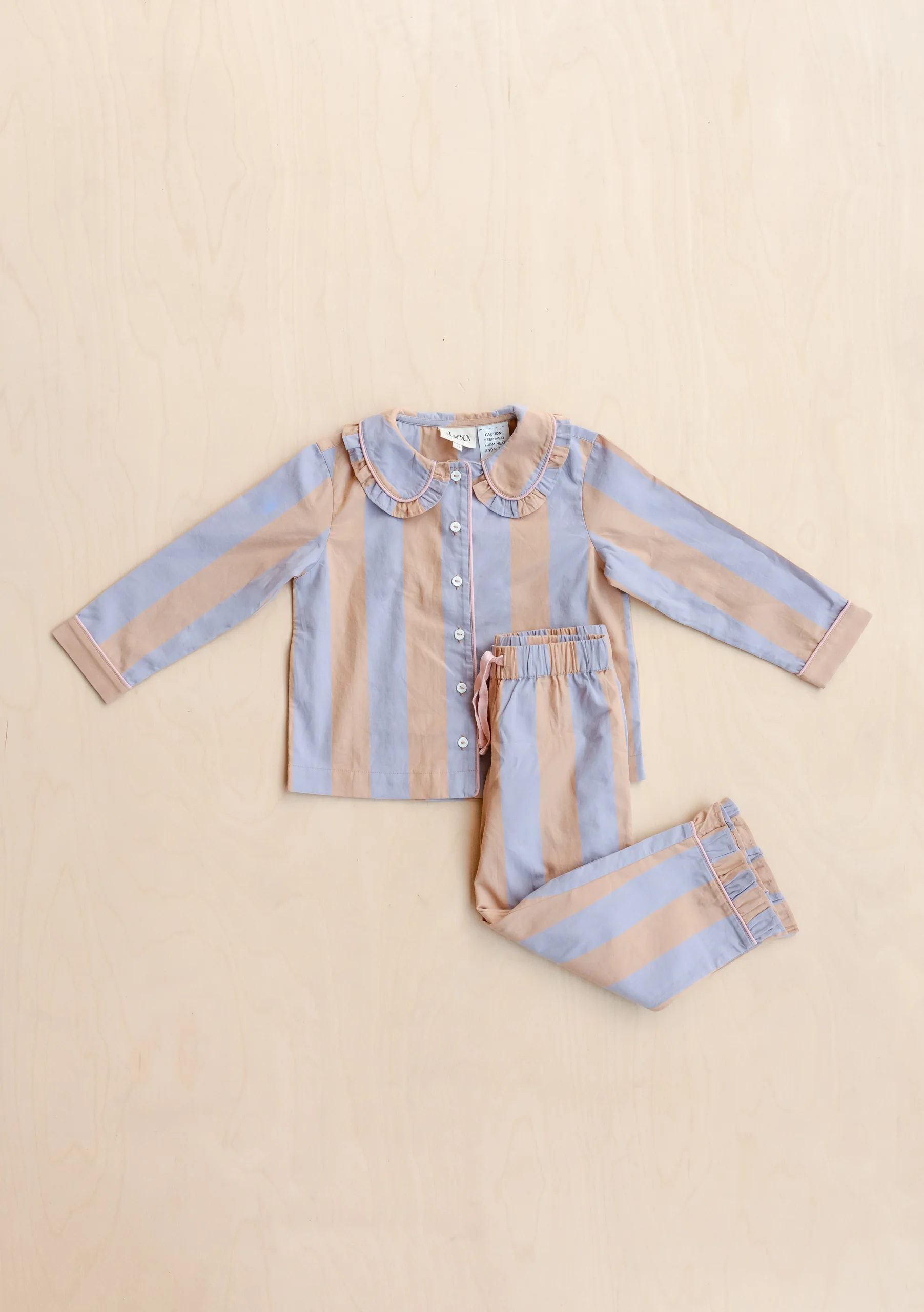 Cotton Kids Pyjamas in Orange Stripe