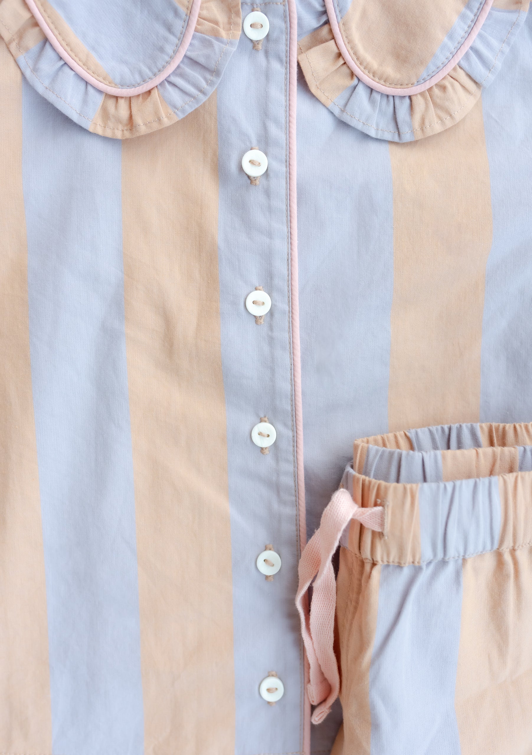 Cotton Kids Pyjamas in Orange Stripe - Image 2