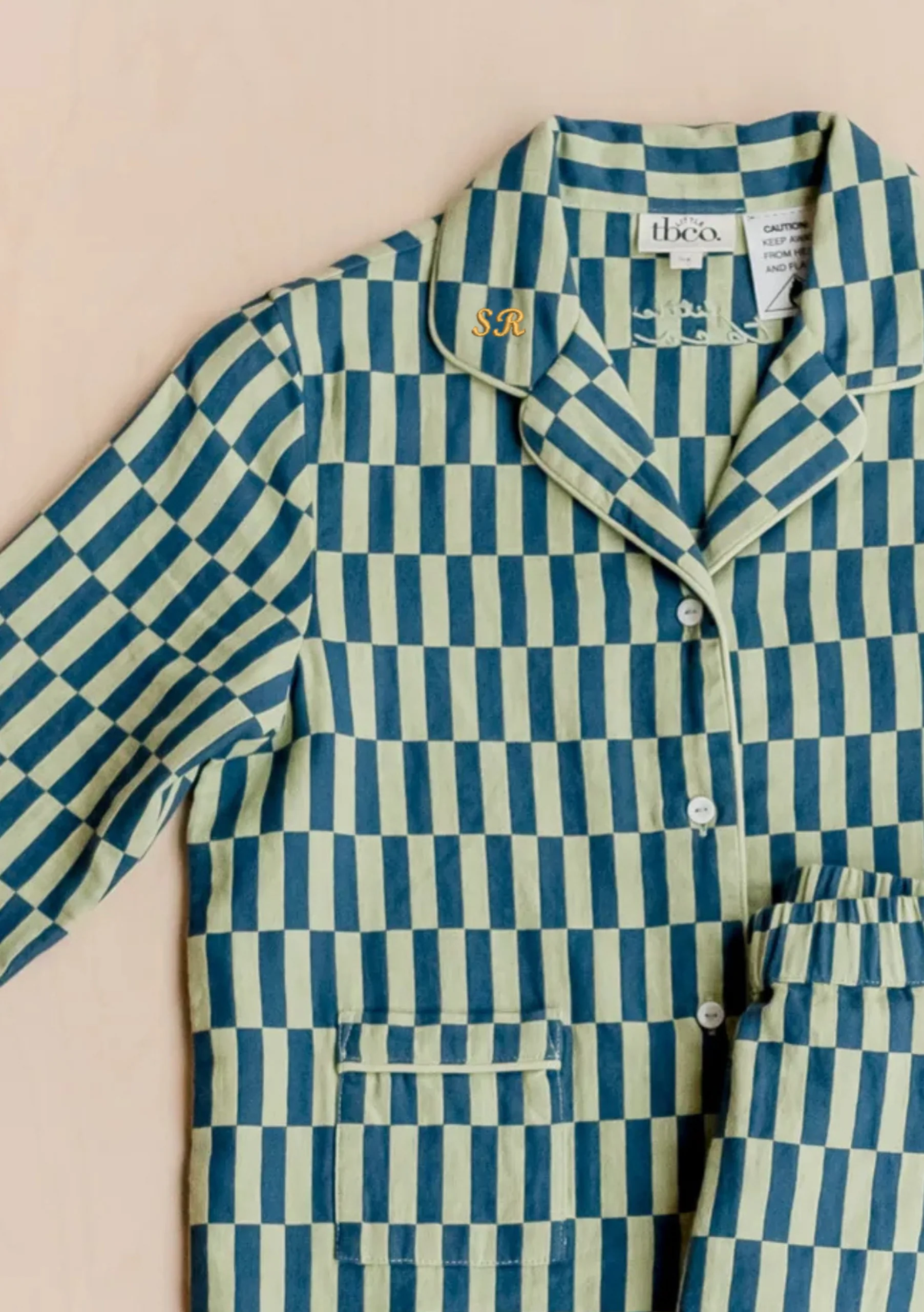 Cotton Kids Pyjamas in Rose Checkerboard - Image 6