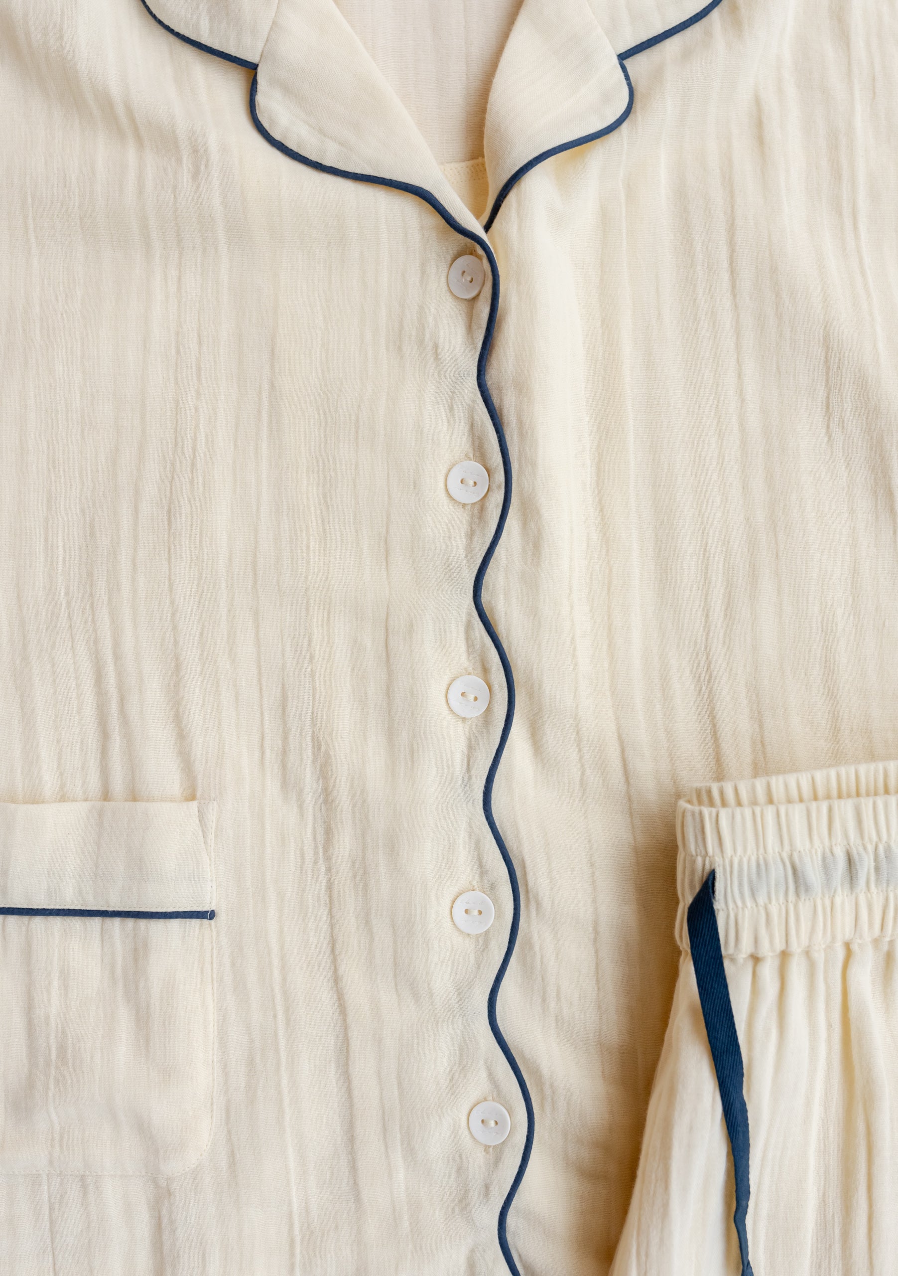Cotton Pyjamas in Buttermilk - Image 5