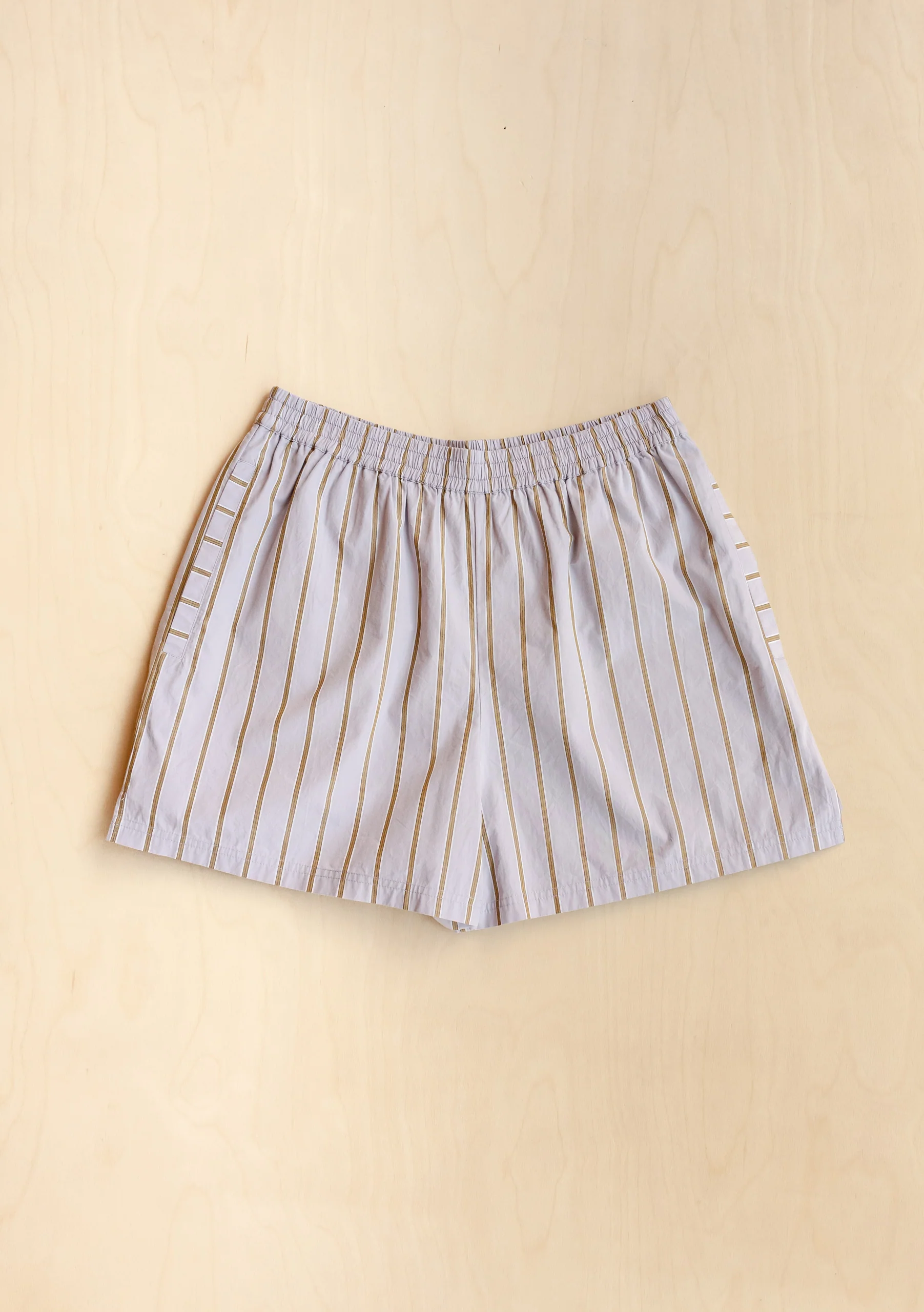 Cotton Shorts in Lilac Stripe - Image 2