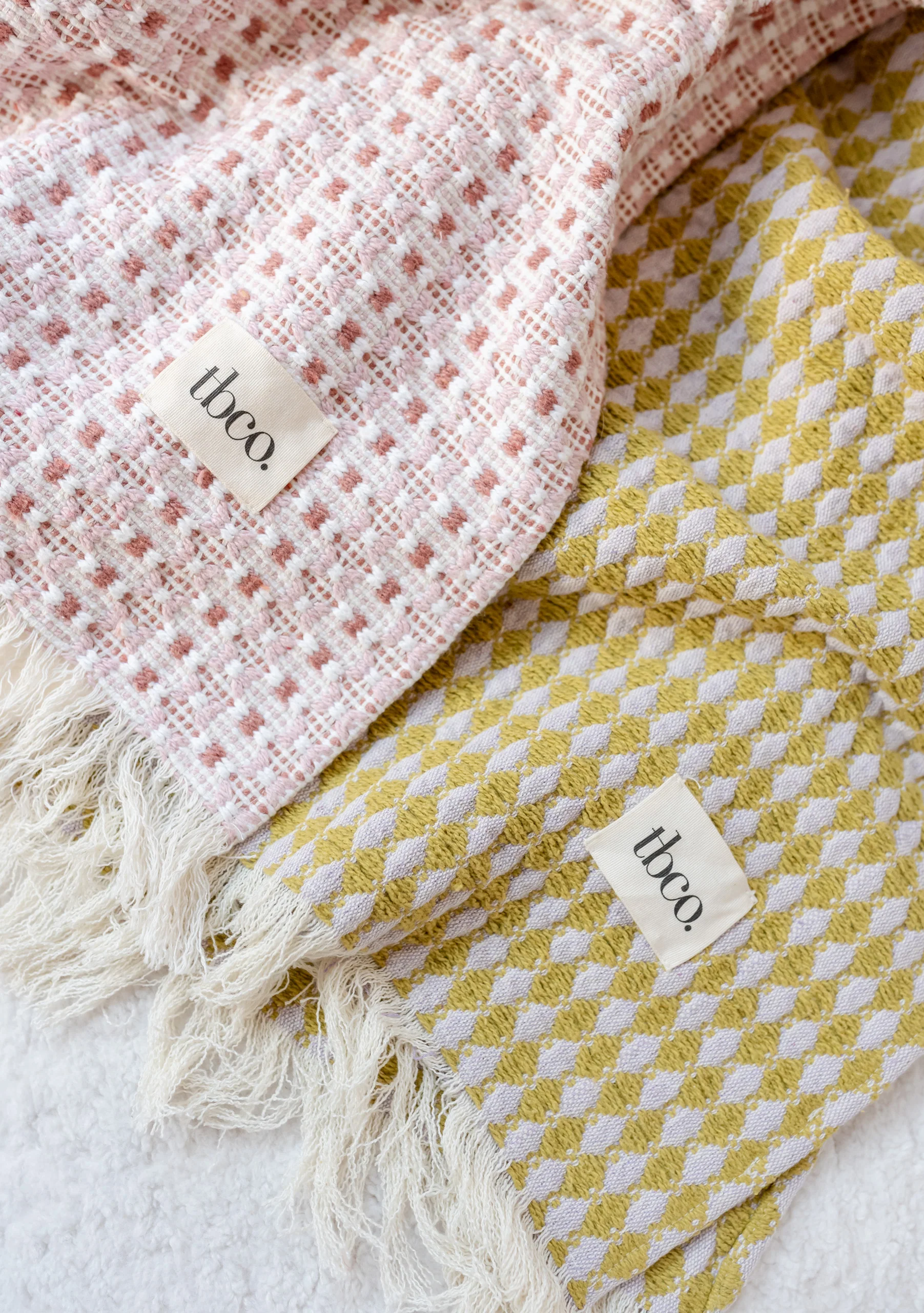 Cotton Throw in Pink Geometric - Image 3