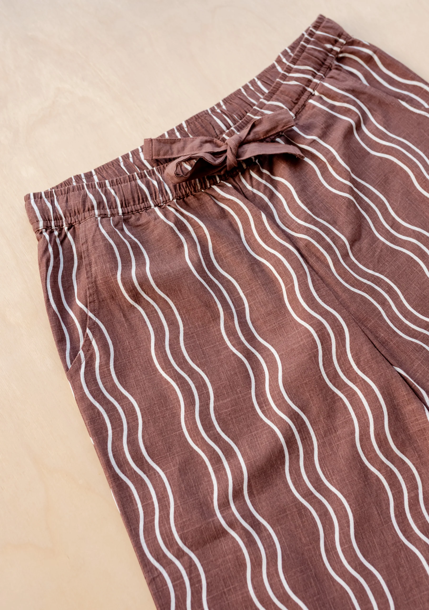 Cotton Trousers in Brown Wave - Image 4