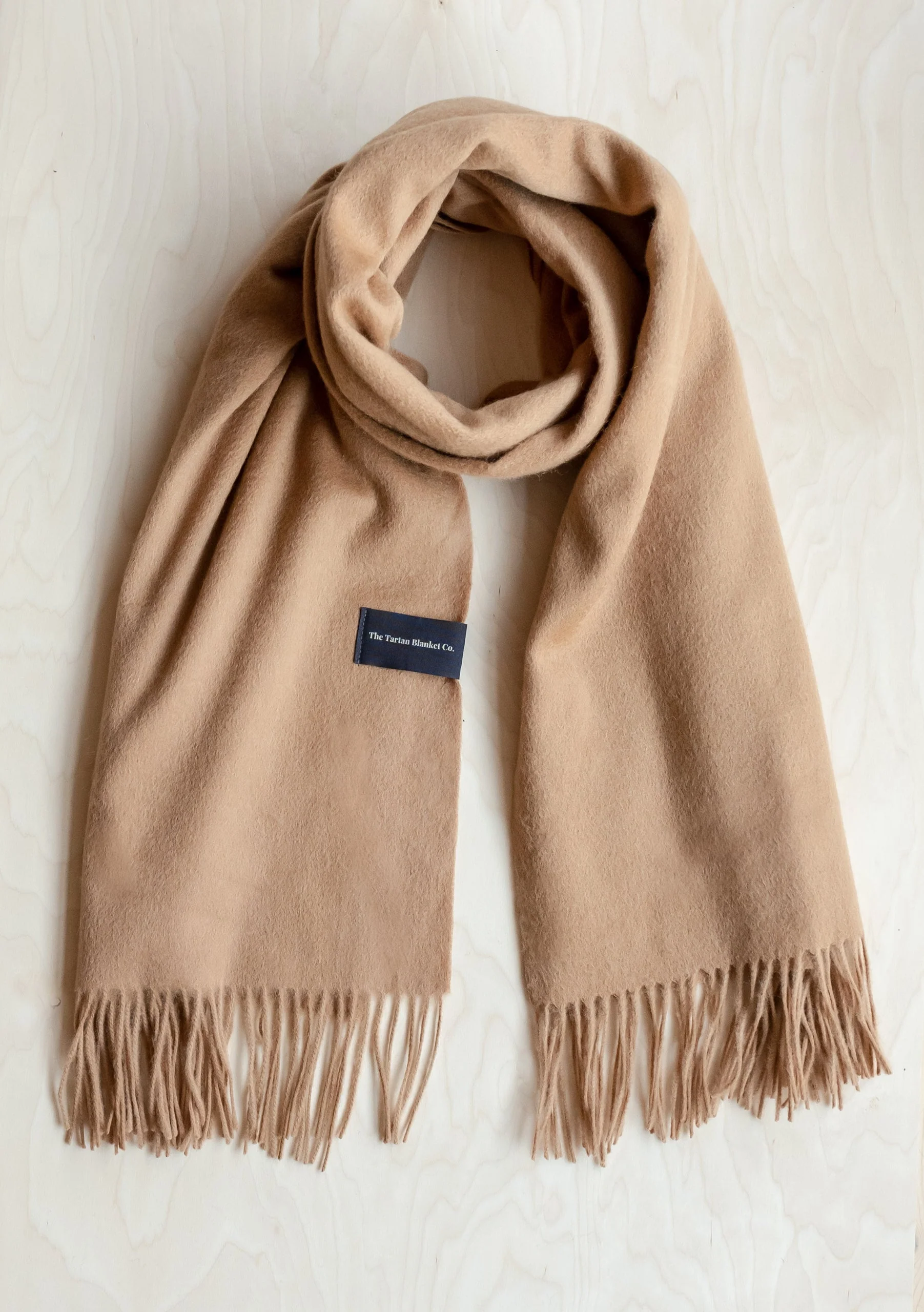 Lambswool Blanket Scarf in Camel - Image 2