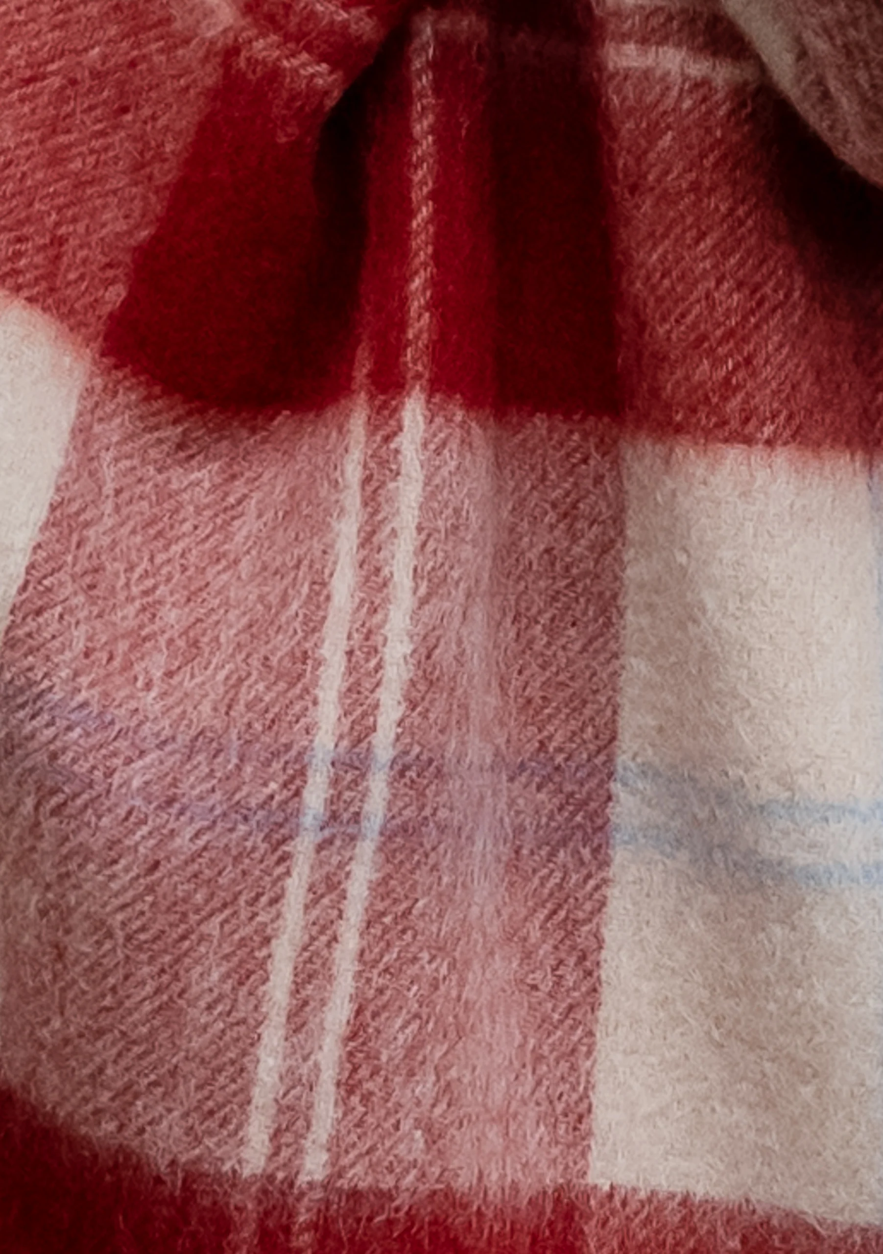 Lambswool Oversized Scarf in Red Varsity Check - Image 3