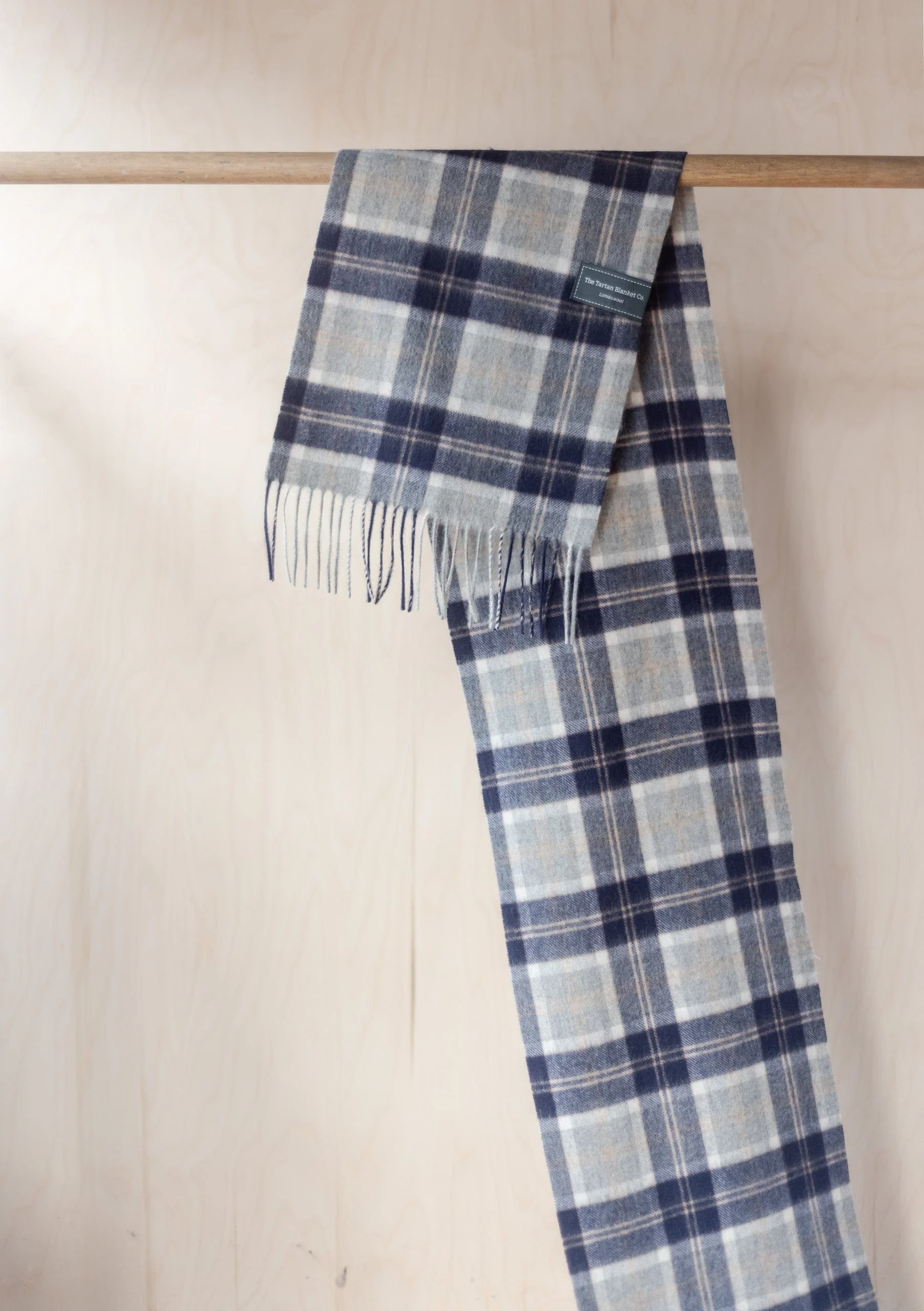 Lambswool Scarf in Bannockbane Silver Tartan - Image 3