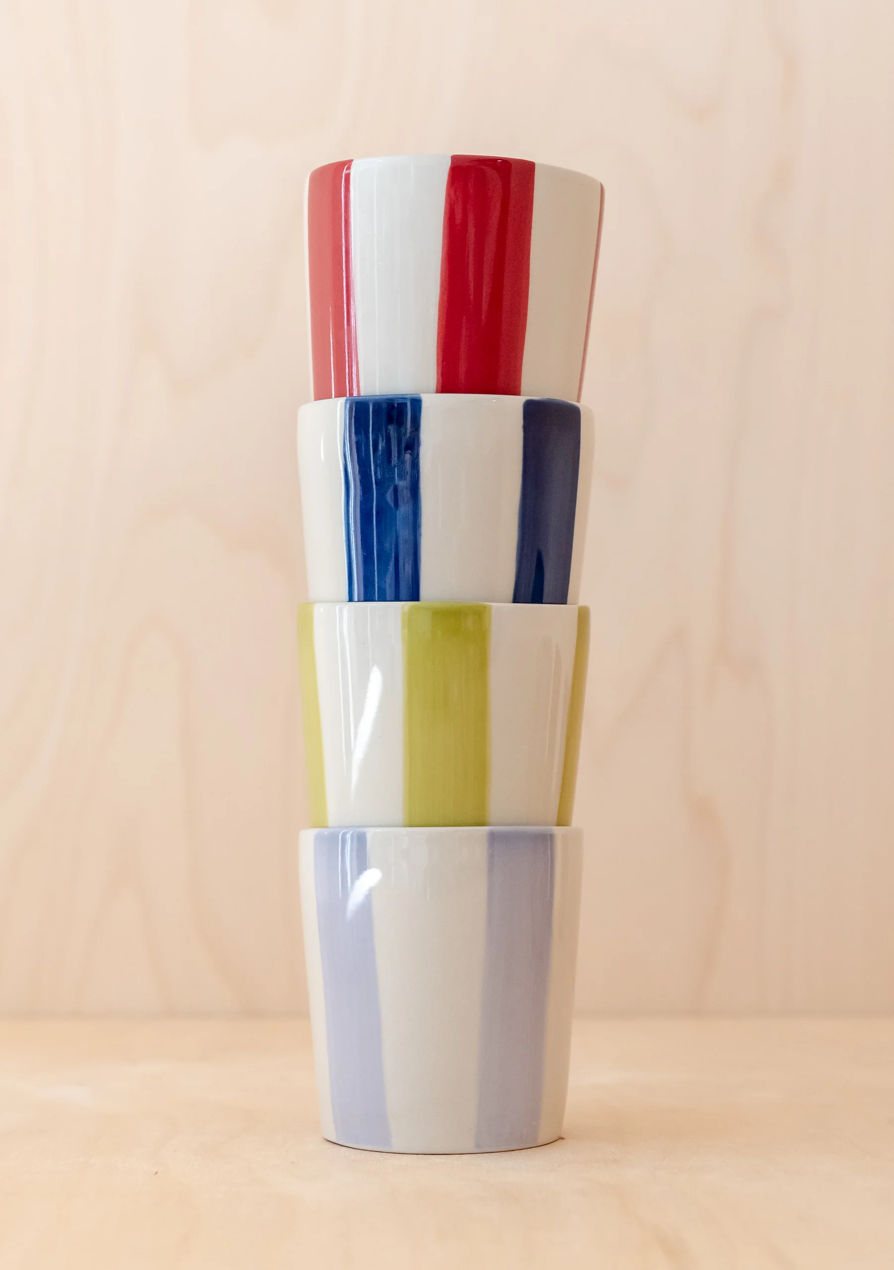 Lilac Stripe Hand-Painted Mug - Image 2