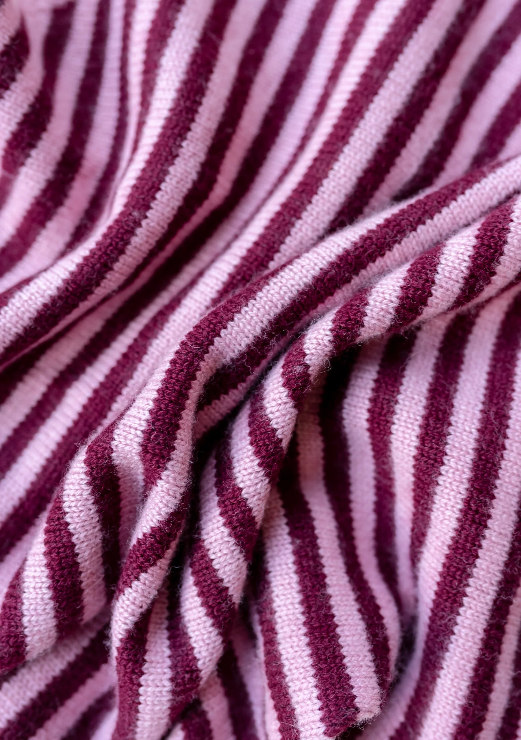 Merino Triangle Scarf in Pink Stripe - Image 5