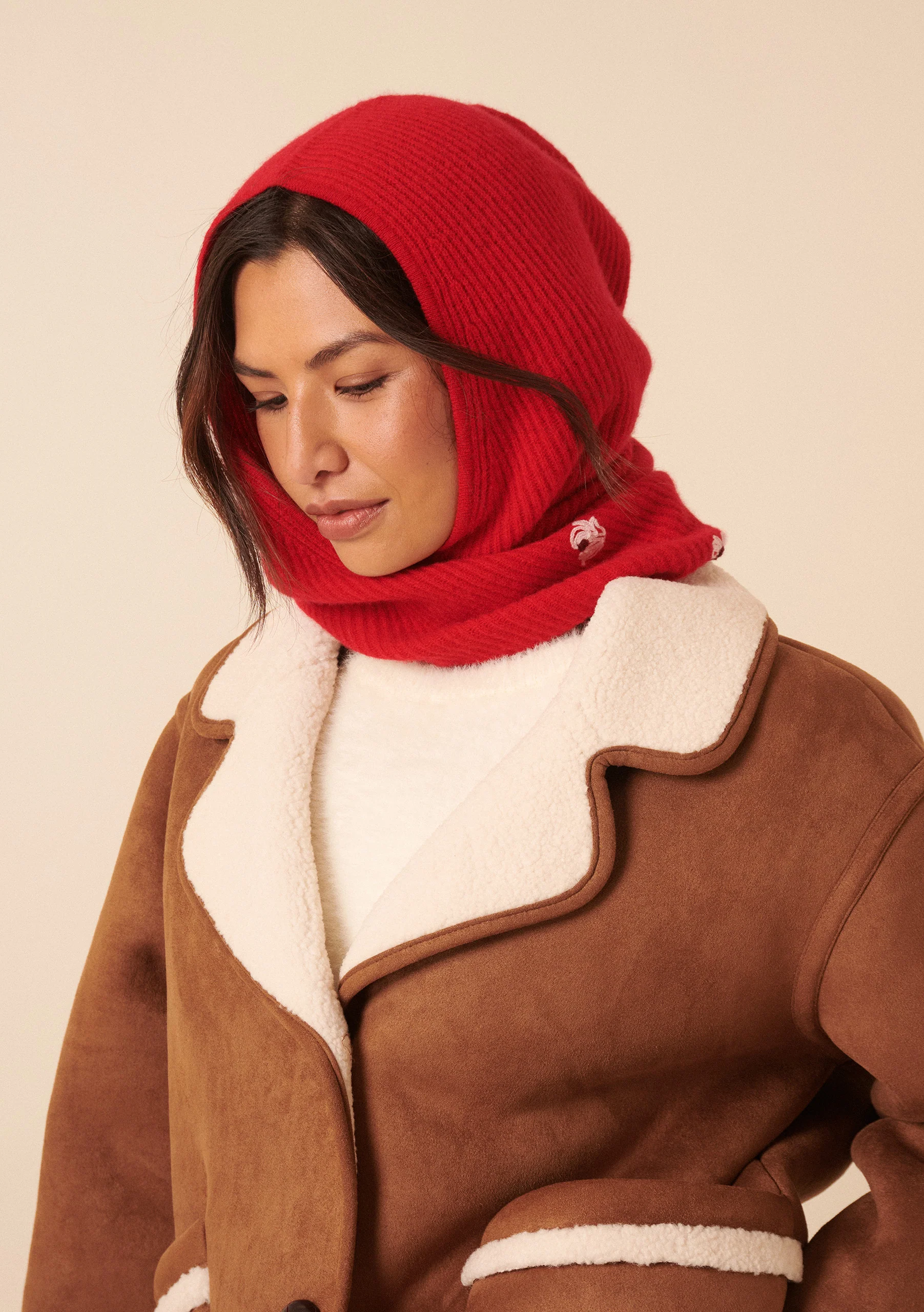 Nobody's Child x TBCo Red Floral Wool Hood - Image 4