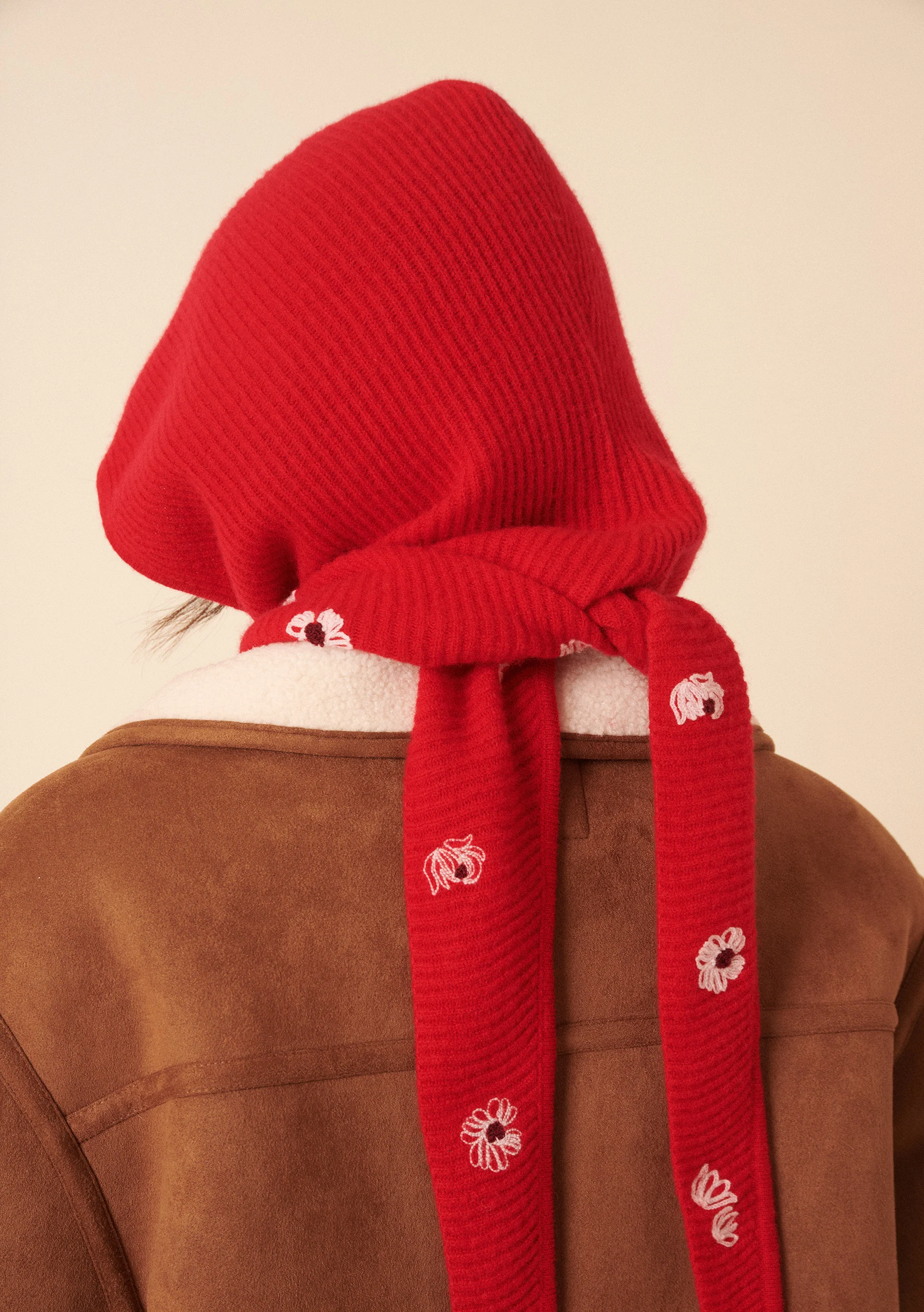 Nobody's Child x TBCo Red Floral Wool Hood - Image 6