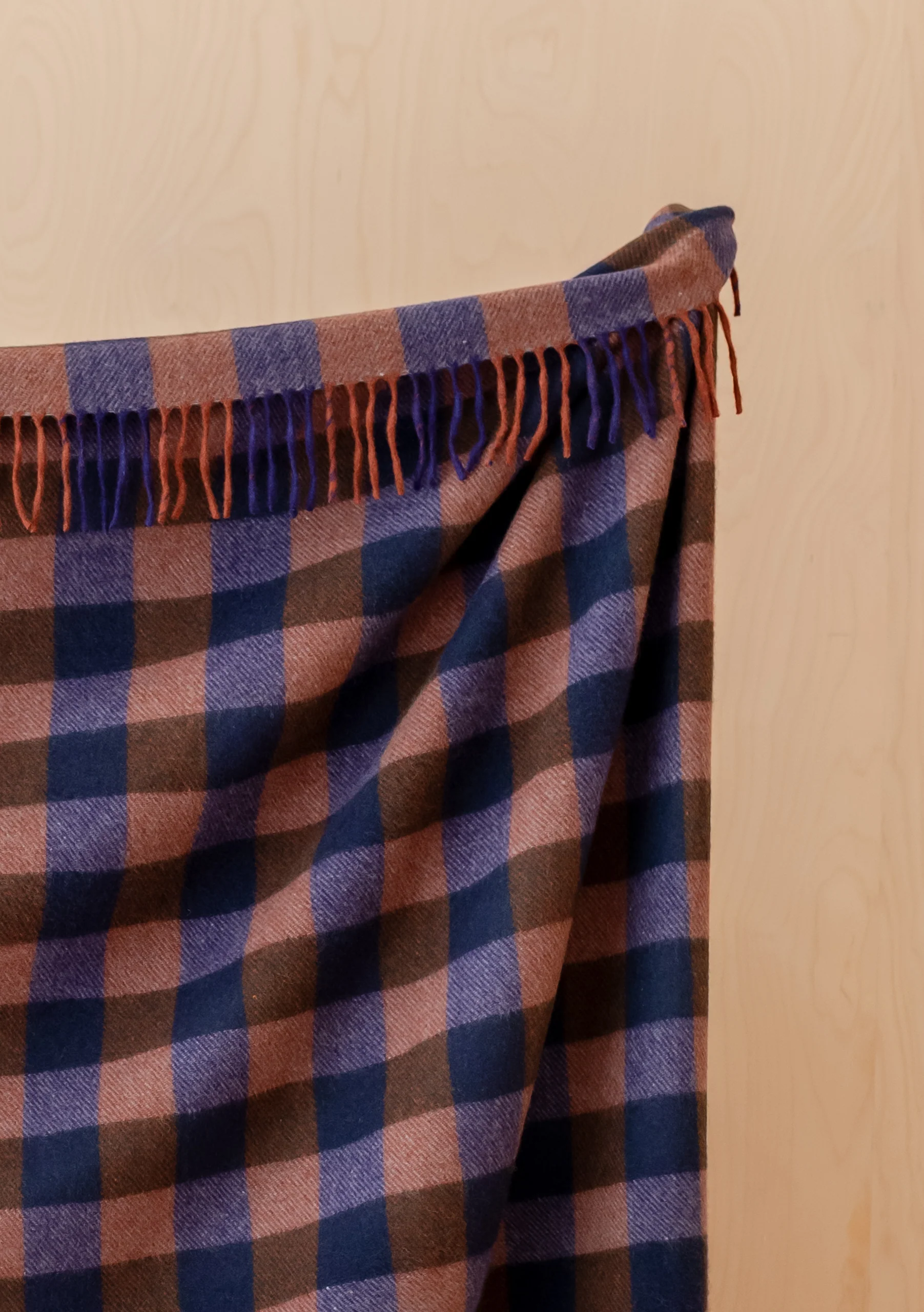 Recycled Wool Blanket in Midnight Gingham - Image 3