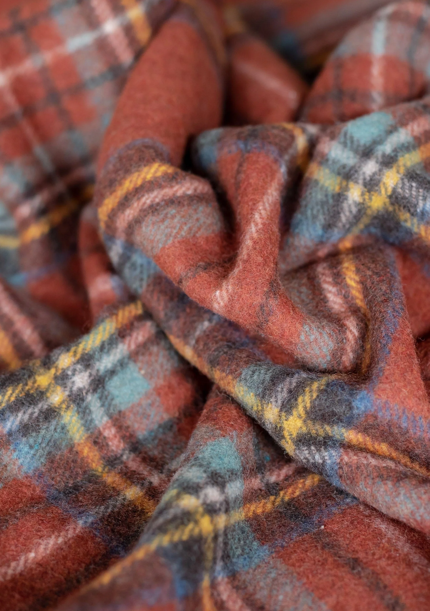 Recycled Wool Blanket in Stewart Royal Antique Tartan - Image 2