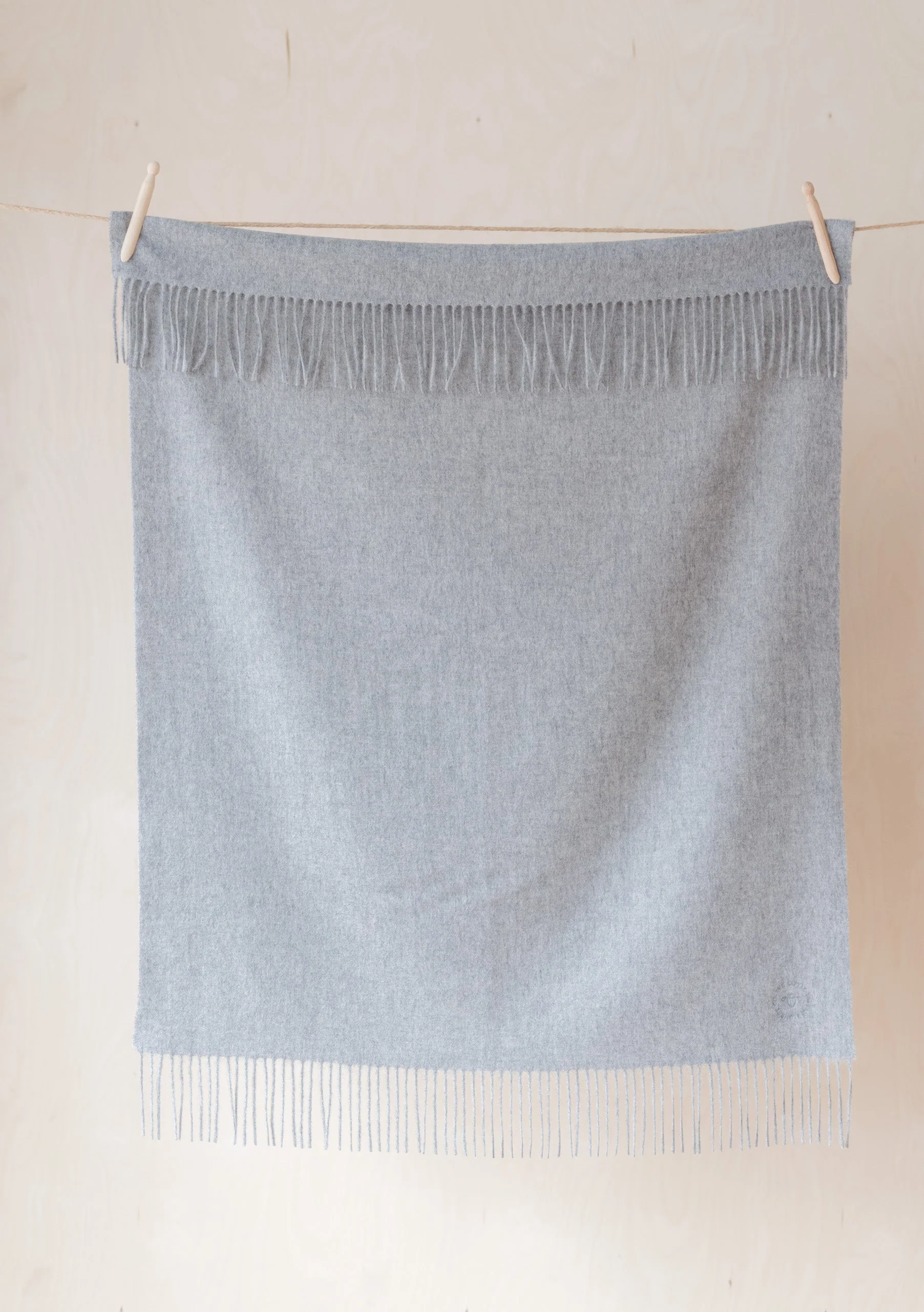 Lambswool Baby Blanket in Light Grey Melange