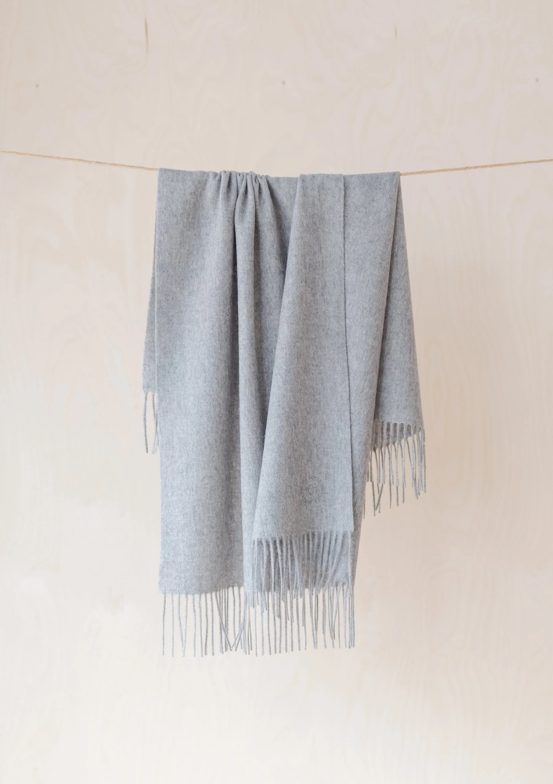 Lambswool Baby Blanket in Light Grey Melange - Image 2
